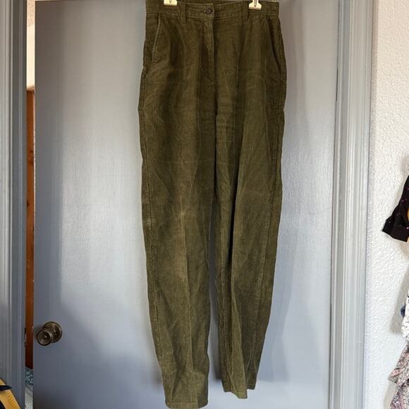 Vintage Woolrich High Rise Corduroy Trouser Pants Dark Ivy Green Women's sz 6 - Picture 2 of 6